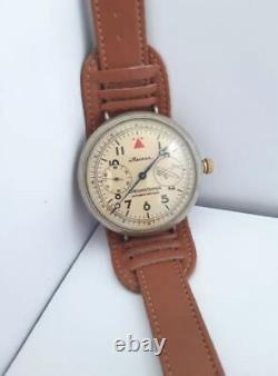 Vintage Molniya Avaitor Wrist Watch Mechanical Soviet USSR Russian Star Dial Old