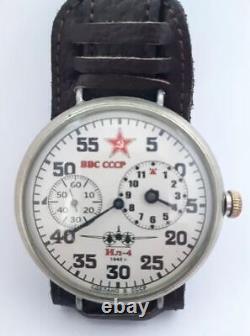 Vintage Molniya Regulator Watch Mechanical Aviator Soviet USSR Russian Star Dial