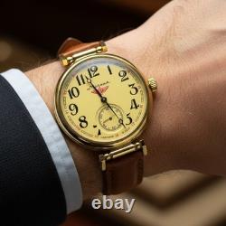 Vintage Molniya Watch Mechanical Aviator Wrist Golden Russian USSR Molnja Soviet