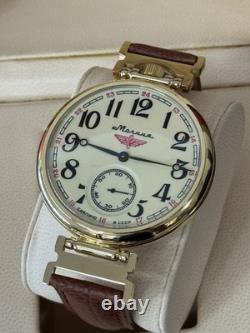 Vintage Molniya Watch Mechanical Aviator Wrist Golden Russian USSR Molnja Soviet