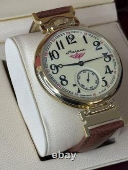 Vintage Molniya Watch Mechanical Aviator Wrist Golden Russian USSR Molnja Soviet