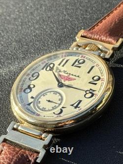 Vintage Molniya Watch Mechanical Aviator Wrist Golden Russian USSR Molnja Soviet