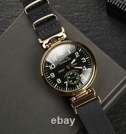 Vintage Molniya Watch Mechanical Soviet Russian USSR Molnija Men Leather Strap/