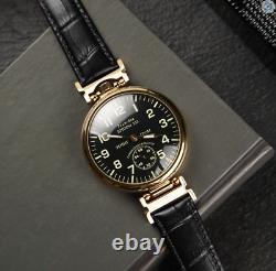 Vintage Molniya Watch Mechanical Soviet Russian USSR Molnija Men Leather Strap/