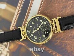 Vintage Molniya Watch Mechanical Soviet Russian USSR Molnija Men Leather Strap