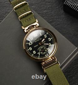 Vintage Molniya Watch Mechanical Soviet Russian USSR Molnija Men Leather Strap