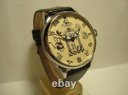 Vintage Molniya Watch Mechanical Wrist Masonic Russian Soviet USSR Molnija Rare