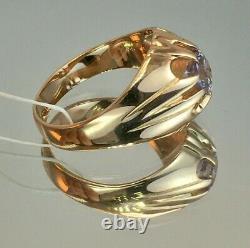 Vintage Original Soviet Russian Alexandrite Solid Rose Gold Ring 583 14K USSR