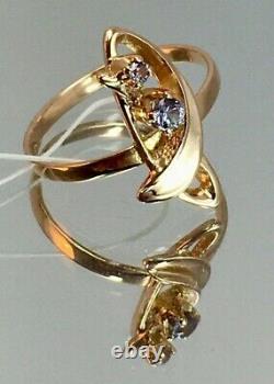 Vintage Original Soviet Russian Alexandrite Solid Rose Gold Ring 585 14K USSR