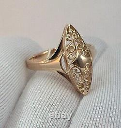 Vintage Original Soviet Russian Rose Gold Ring 585 14K USSR, Russian Gold Ring