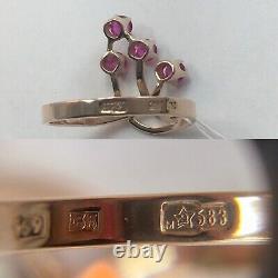 Vintage Original Soviet Russian Rose Gold Ruby Ring 583 14K USSR, Gold Ruby Ring