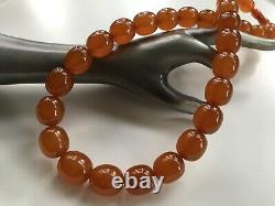 Vintage Outstanding Big Beads Russian Baltic Honey Amber Necklace 92grams Ussr