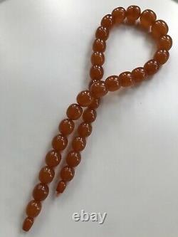 Vintage Outstanding Big Beads Russian Baltic Honey Amber Necklace 92grams Ussr