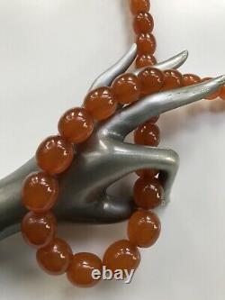 Vintage Outstanding Big Beads Russian Baltic Honey Amber Necklace 92grams Ussr