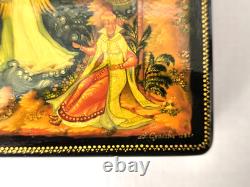 Vintage Palekh Russian USSR Lacquer Box 1988 #2136 Signed