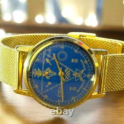 Vintage Pobeda Mechanical Masonic Symbol Watch USSR Men's Rare Russian Collect