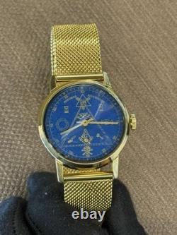Vintage Pobeda Mechanical Masonic Symbol Watch USSR Men's Rare Russian Collect