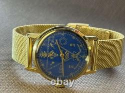 Vintage Pobeda Mechanical Masonic Symbol Watch USSR Men's Rare Russian Collect