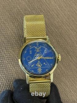 Vintage Pobeda Mechanical Masonic Symbol Watch USSR Men's Rare Russian Collect