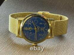 Vintage Pobeda Mechanical Masonic Symbol Watch USSR Men's Rare Russian Collect
