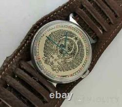 Vintage Pobeda Watch Mechanical Men Wrist Russian USSR Soviet Hammer Sickle Star