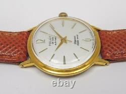 Vintage Poljot De Luxe SLIM Watch Automatic Russian USSR GoldPlated Case AU 20