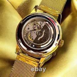 Vintage Raketa 24H Automatic Men's Watch USSR Night-Day Sputnik Dial Russian