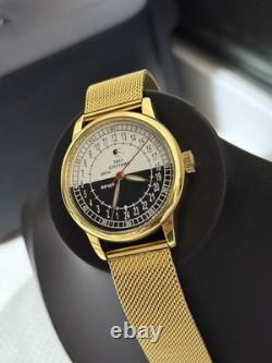 Vintage Raketa 24H Automatic Men's Watch USSR Night-Day Sputnik Dial Russian