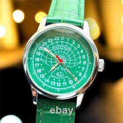 Vintage Raketa 24H Mechanical Watch USSR Soviet Russian Polar Bear Rare Green