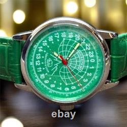 Vintage Raketa 24H Mechanical Watch USSR Soviet Russian Polar Bear Rare Green