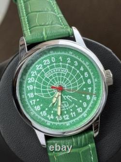 Vintage Raketa 24H Mechanical Watch USSR Soviet Russian Polar Bear Rare Green