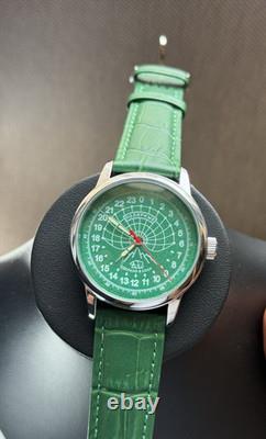 Vintage Raketa 24H Mechanical Watch USSR Soviet Russian Polar Bear Rare Green