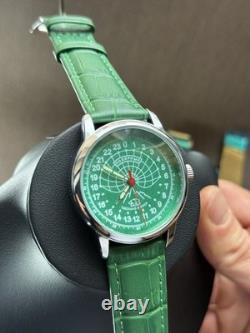 Vintage Raketa 24H Mechanical Watch USSR Soviet Russian Polar Bear Rare Green