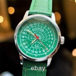 Vintage Raketa 24H Mechanical Watch USSR Soviet Russian Polar Bear Rare Green