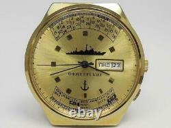 Vintage Raketa Calendar Perpetual Watch Warship 2628 Soviet Russian USSR Old