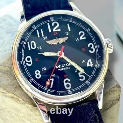 Vintage Raketa Watch Mechanical Aviator Wrist Russian Soviet USSR Military Rare