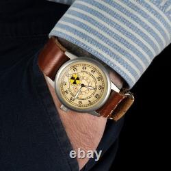 Vintage Raketa Watch Mechanical Radiation Military Wrist Russian Soviet USSR Men