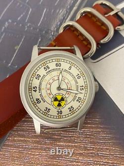 Vintage Raketa Watch Mechanical Radiation Military Wrist Russian Soviet USSR Men