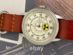 Vintage Raketa Watch Mechanical Radiation Military Wrist Russian Soviet USSR Men