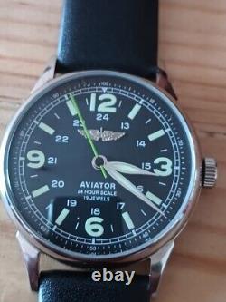 Vintage Rare Raketa Watch Mechanical Aviator Wrist Russian Soviet Military USSR