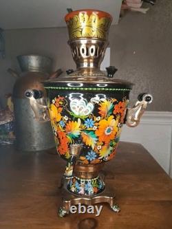 Vintage Rare Soviet Russian Hand Painted Samovar ELECTRIC USSR TEA