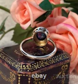 Vintage Ring 583 Gold USSR Soviet Topaz SVERDLOVSK Jewelry Rare 4.16 gr