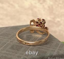 Vintage Ring Gold 583 14K Ruby Womens Kyiv Jewelry Old Soviet USSR Rare 2.62 gr