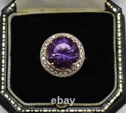 Vintage Ring Gold 583 14K Women's Amethyst Jewelry Russian Soviet USSR Zircon 20