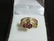 Vintage Ring Russian Jewelry Gold Red 14k 583 Soviet Ussr Garnet Stone