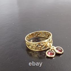 Vintage Ring Russian Jewelry Gold Red 14K 583 Soviet USSR Garnet Stone