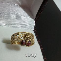 Vintage Ring Russian Jewelry Gold Red 14K 583 Soviet USSR Garnet Stone
