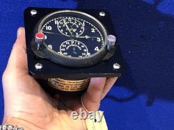 Vintage Russian Aircraft Cockpit Clock Chronograph USSR 2 Day Working