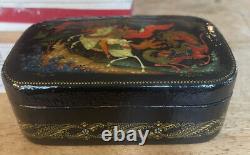 Vintage Russian Black Lacquer Box USSR 1990