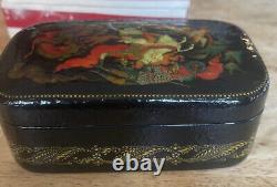 Vintage Russian Black Lacquer Box USSR 1990